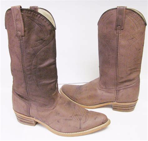 Dingo Mens Leather Western Cowboy Boots Brown Size 8 D Vintage Boots