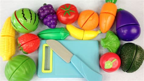 Learn Names Of Fruits And Vegetables With Toy Velcro Cutting Fruits And Vegetables Esl Youtube