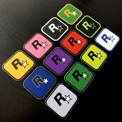 ⭐️⭐️a Complete Set Of All The Rockstar Logos As Vinyl Stickers With