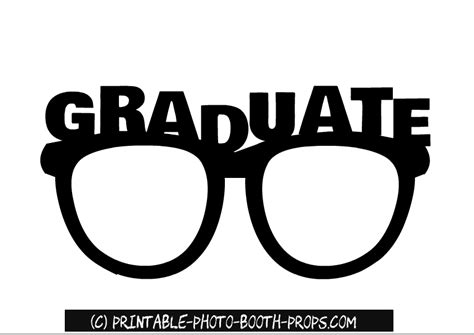 Free Printable Graduate Glasses Prop Photo Both Props Photo Booth
