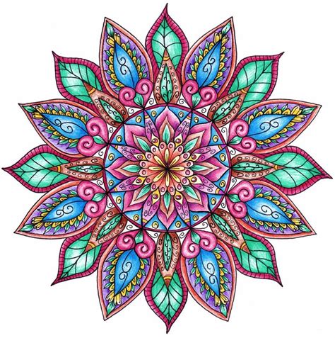 Finished Colouring Floral Mandala By Welshpixie On Deviantart In 2020