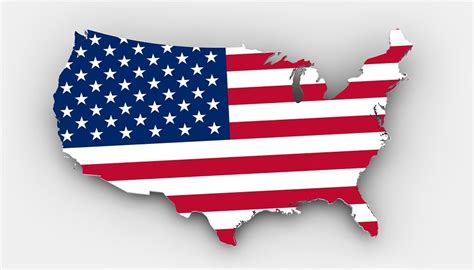 Kostenlose Illustration Landkarte Usa Flagge Grenzen Kostenloses
