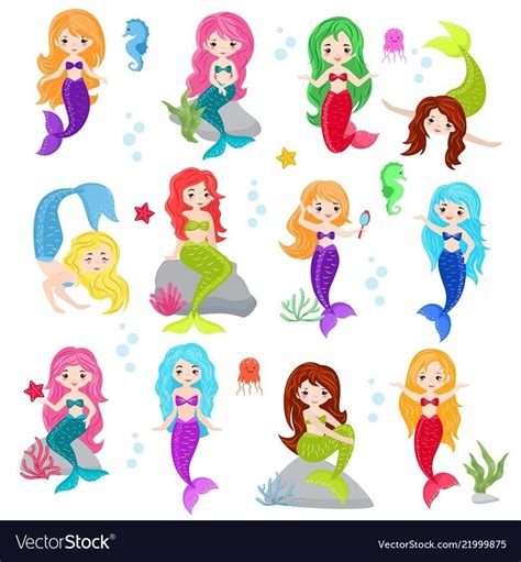 Pin By Melanie Jenkins On Fairies And Mermaids Mermaid Vector Mermaid