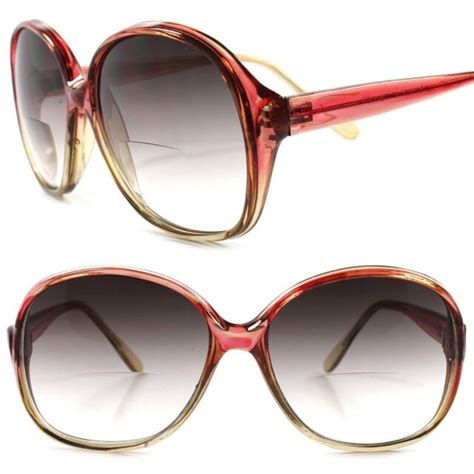 Classic Genuine Vintage Red Womens Tinted Lens Bifocal 175 Reading Sun Glasses Ebay