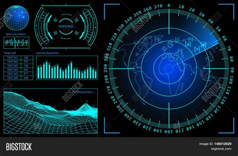A radar display is an electronic device to present radar data to the operator. Imagen y foto Military Green Radar. Screen Target | Bigstock