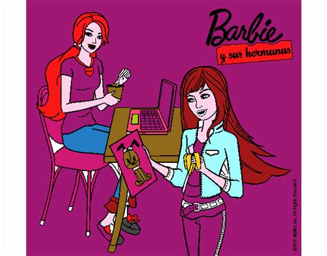 Dibujo De Barbie Y Su Hermana Merendando Para Colorear Dibujos Net Kulturaupice