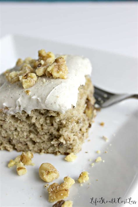 The buttery taste and creamy texture would work well with either sweet or savory foods, and this pound cake straddles that line well because of the balance of the peanut butter, banana and pistachios. Banana Nut Cake With Sour Cream Frosting - Life Should ...