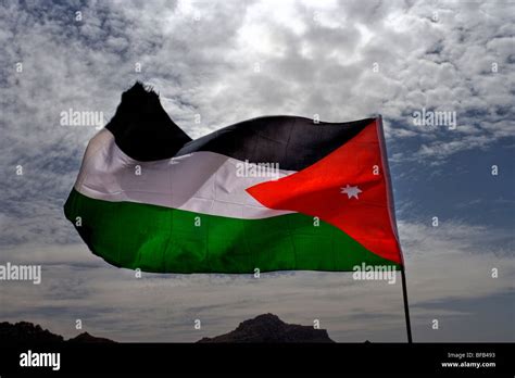 The National Flag Of The Hashemite Kingdom Of Jordan Petra Jordan