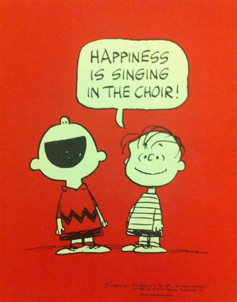 Happiness Is Songing In The Choir Charlie Brown Comic Charlie Brown