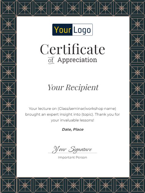 Best Free Certificate Of Appreciation Templates 12 Unique Examples For