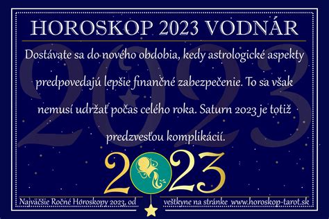 horoskop 2023 vodnár veštba and rady na rok 2023 zadarmo