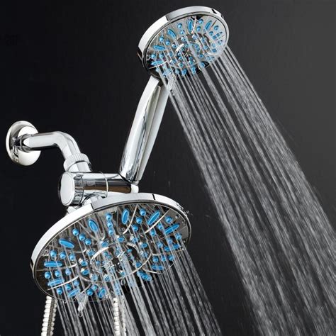 Aquadance Chrome Spray Rain Shower Head And Handheld Shower Combo At
