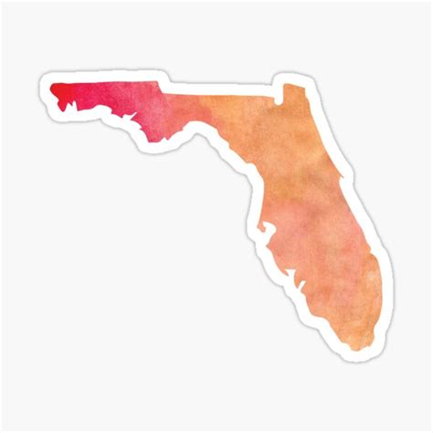 Florida Orange Watercolor Sticker By Smalltownnc Redbubble