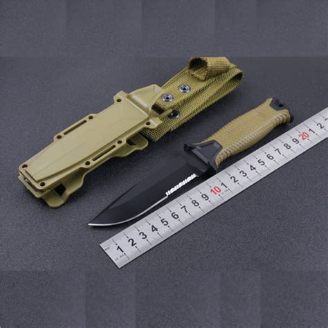 Newest 12c27 Steel Blade G1500 Survival Knife Rubber Handle Tactical