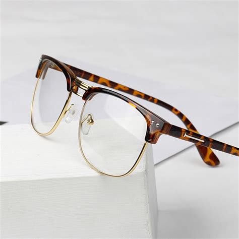 Unisex Hipster Vintage Retro Classic Half Frame Glasses Clear Lens Nerd Eyewear In Eyewear