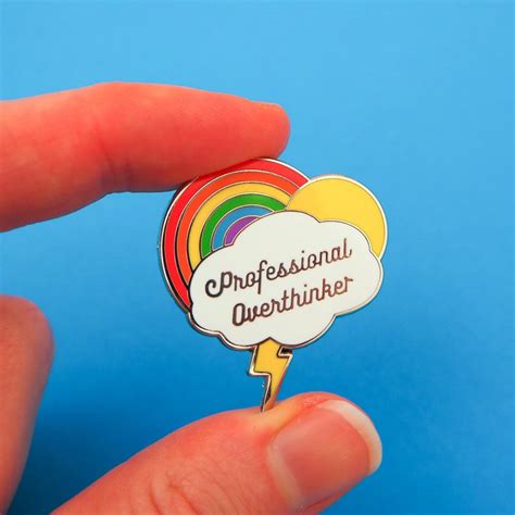 Professional Overthinker Rainbow Enamel Pin Hard Enamel Pin Etsy