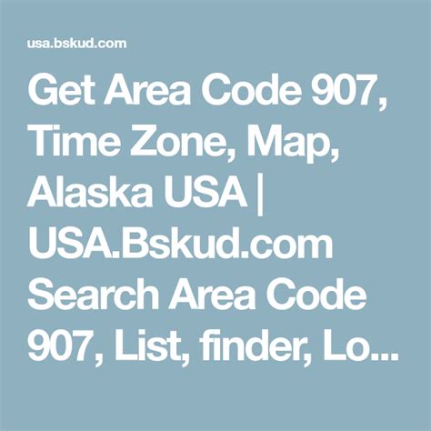 Area Code 907 Alaska Cities Zip Code Time Zone Area Codes Coding