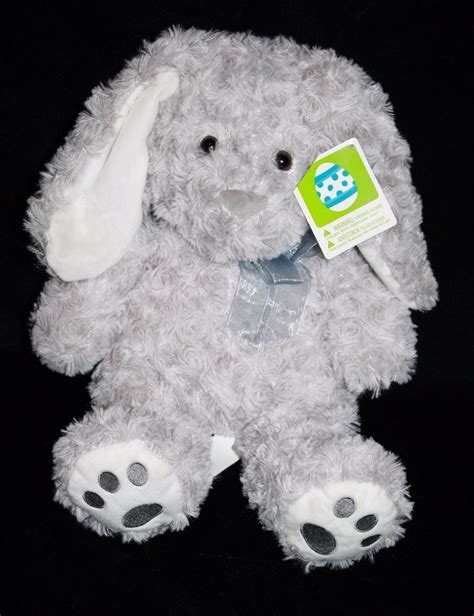 Hugfun Easter Swirly Gray Bunny Rabbit 14 Plush Long Ears New Walmart Soft Toy Hugfun Easter