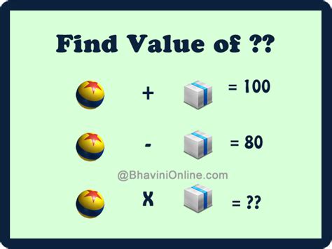 Fun Math Riddles Find The Value Of In The Picture