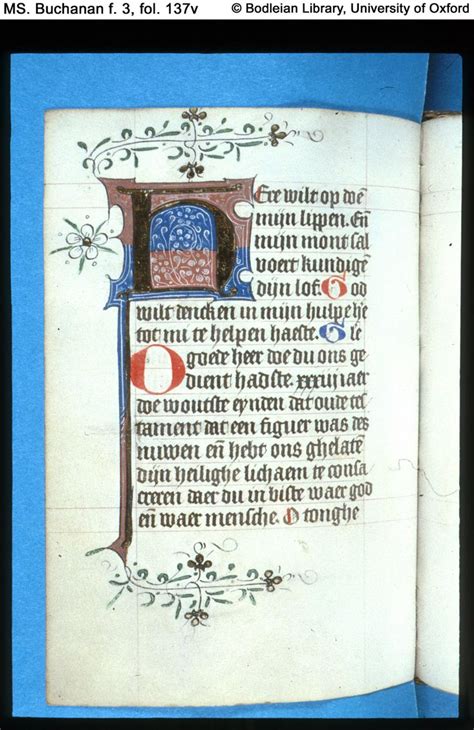 Illuminated Manuscript Ms Buchanan F 3 Book Of Hours In Dutch