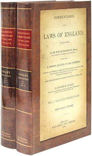 Blackstones Commentaries On The Laws Of England In Four Books Blackstone William Cooley