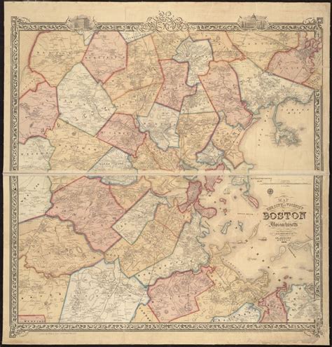 Map Of The City And Vicinity Of Boston Massachusetts Norman B