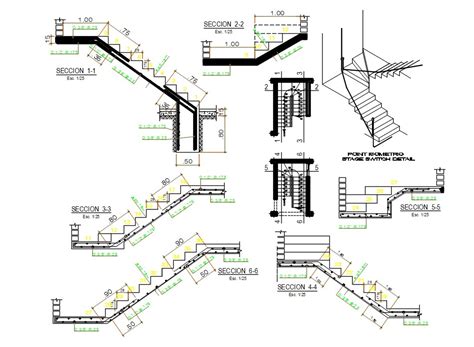 Staircase Drawing Dwg File Cadbull