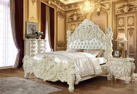 Luxury Cal King Bedroom Set 5 Pcs White Traditional Homey Design Hd