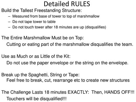 Ppt The Marshmallow Challenge Powerpoint Presentation Free Download