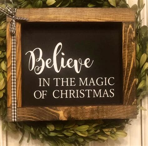 Believe In The Magic Of Christmas Farmhouse Rustic Decor Sign Etsy Canada