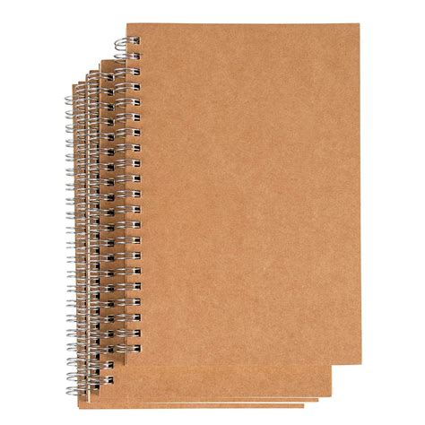 Spiral Notebook 4 Pack Unlined Wirebound Notebook Unruled Plain