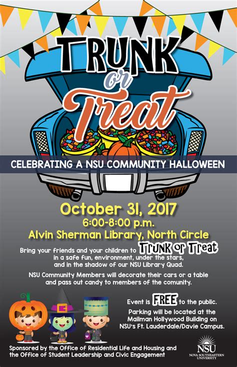 Trunk Or Treatcall For Volunteers Sign Up By Oct 24 Nsu Newsroom