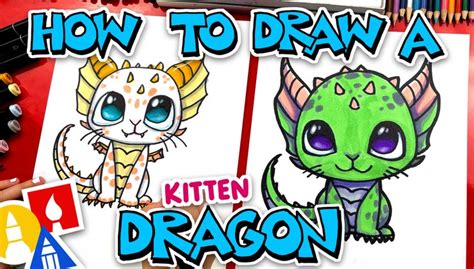 How To Draw A Mythical Kitten Dragon Art For Kids Hub