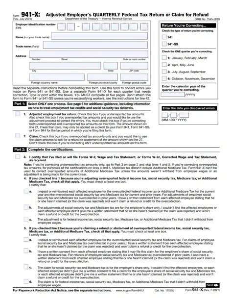 Irs Form 941 X ≡ Fill Out Printable Pdf Forms Online