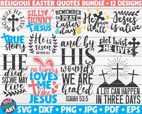 Religious Easter SVG Bundle | 12 designs By HQDigitalArt | TheHungryJPEG