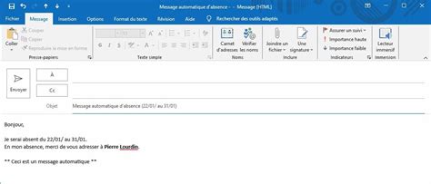 Outlook Mettre Un Message D Absence Malekal Com