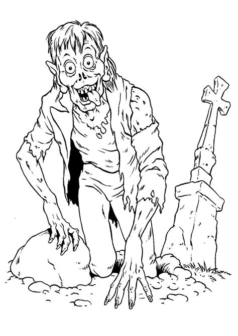Zombie From Grave Coloring Page Free Printable Coloring Pages For Kids