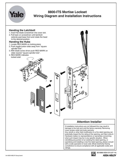 Assa Abloy Yale Its Wiring Diagram And Installation Instructions