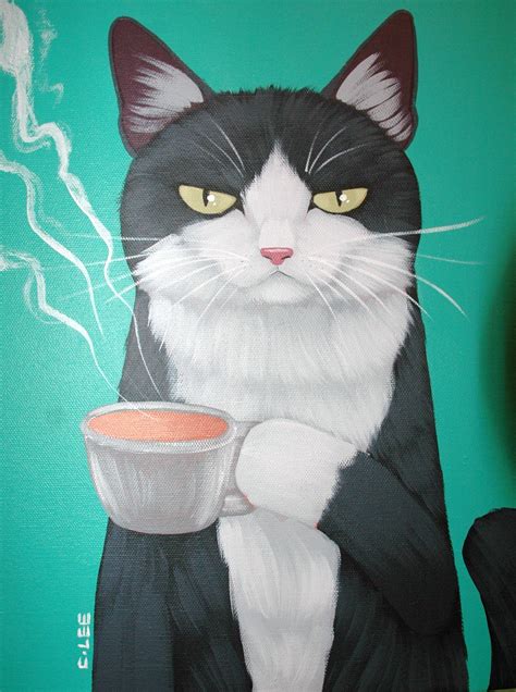 Coffee Cat Is Not Impressed With Your Inferior Blend Cat Art Cats