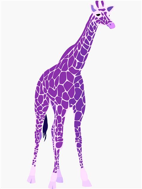 Purple Giraffe Sticker By Miniverdesigns Redbubble