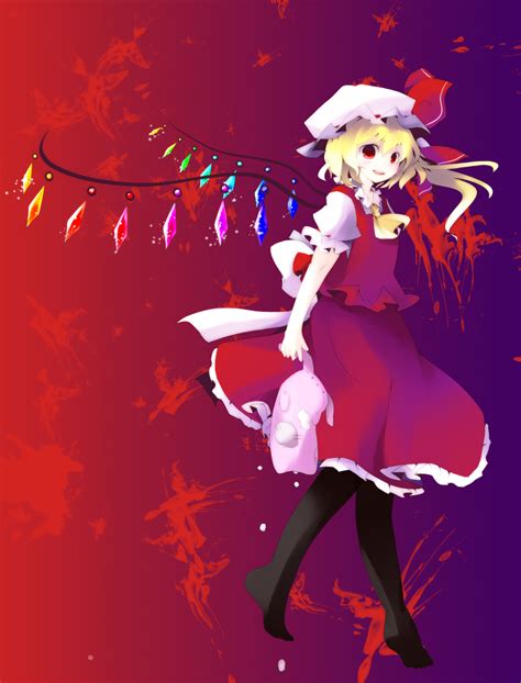 Safebooru Black Legwear Blonde Hair Breasts Crystal Flandre Scarlet