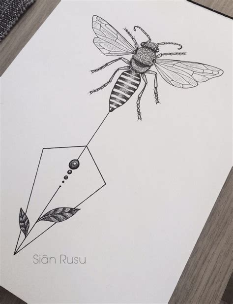 Honey Bee Drawing Dotwork Staedtler Fineliners Art Artwork Artist