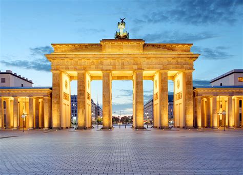 Image Cities Berlin Germany Town Square Brandenburg Gate Evening