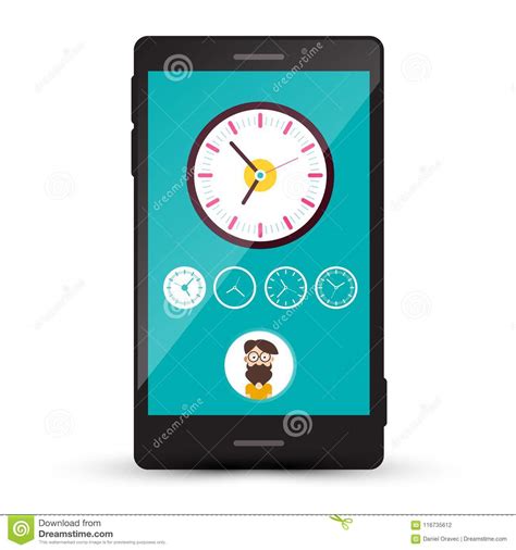 I'm using the stock launcher and no dynamic clock for me. Clock Icons And Man Avatar On Cellphone. Stock Vector - Illustration of concept, mobile: 116735612