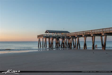 Tybee Beach Pier Sunrise Tybee Island Georgia Royal Stock Photo