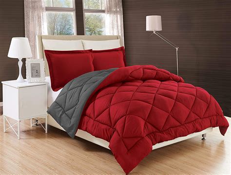 Reversible 3pc Comforter Set Kingcal King Redgray