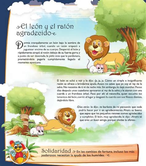 Fábula El León Y El Ratón Agradecido1 Kids Education Stories For
