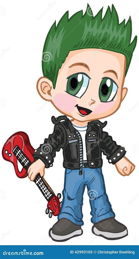 Punk Rocker Boy Cartoon Stock Illustrations 240 Punk Rocker Boy