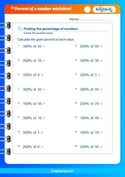 Free Printable Percent Of A Number Worksheets Pdf Brighterly
