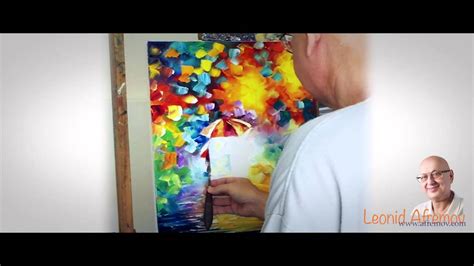 Leonid Afremov Creating A Painting Of A Couple Under